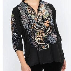 Johnny Was Bassett Silk Blouse NWT